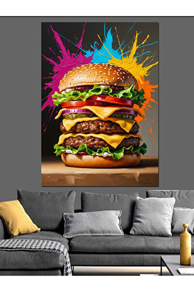 KanvasSepeti Colorful Explosion Pictură în ulei de înaltă calitate texturat C...