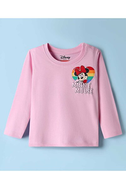 Babyhug Disney بلوزة بأكمام طويلة من نسيج قماش جيرسي وحيد مزينة برسومات ميني ...