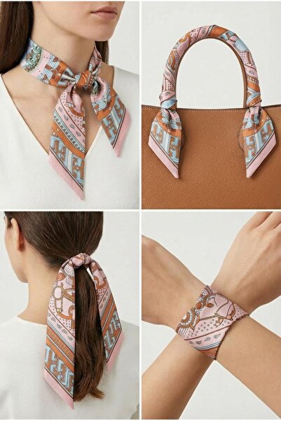 Spazio Twilly İnce Fular 88x5 cm MAVİ