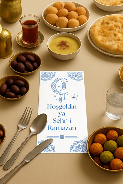 Bimotif 60 Paper Napkins with the Phrase Welcome Ya City of Ramadan Written o...