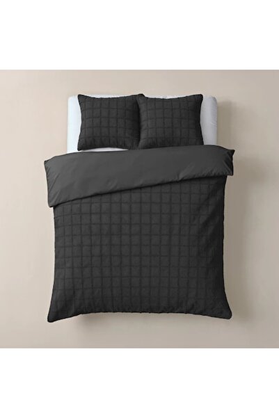 Faux Set de lenjerie de pat premium din blană neagră