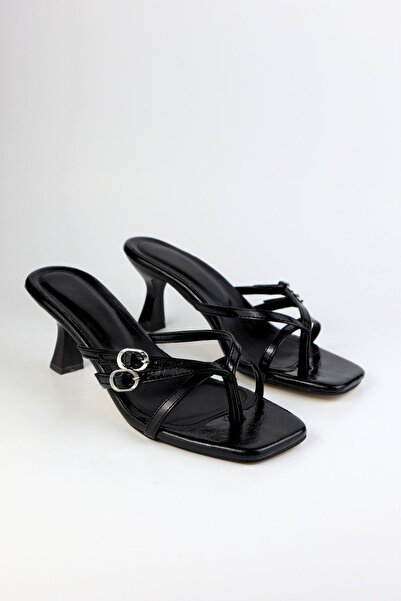 wolfcity Women's Double Buckle Detail Flip-Flops with Short Heels Slipper and...