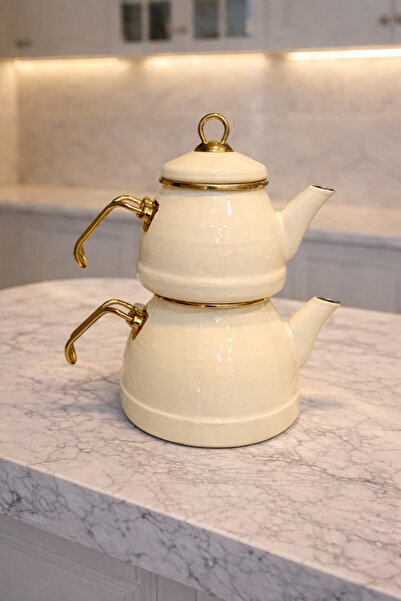 HOMEDEFNE BEYAZ EMAYE ÇAYDANLIK