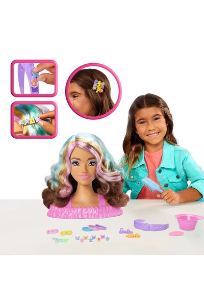Barbie JFG82 Saç Tasarımı Büstü - Kahverengi Saçlı