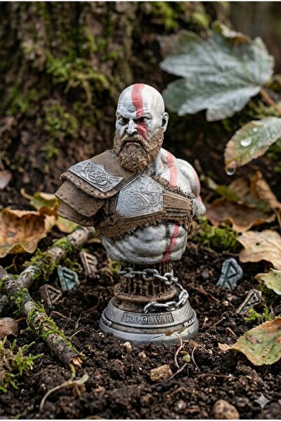 MINDA Kratos Tema Polyester Büst Figür 3D Dekor God of War 12 cm