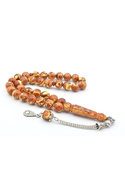 Murty99 Mărgele de rugăciune din chihlimbar Beirut, placate cu argint, bej ma...