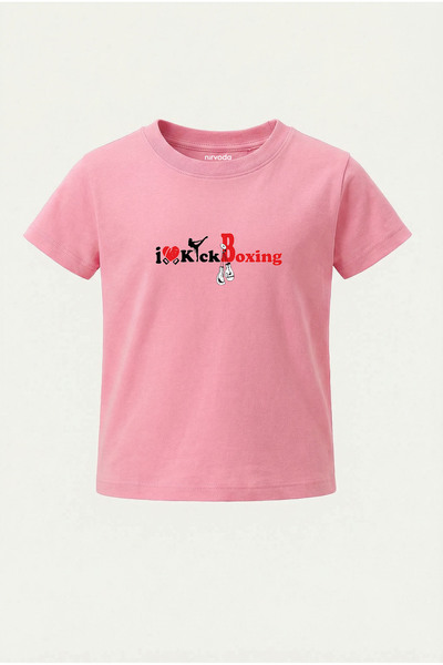 nirvoda Tricou pentru copii I Love Kick Boxing cu imprimeu Tricou pentru copii