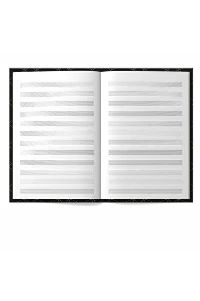 Yurtrenkleri Yayınevi Ciltli Müzik Defteri Nota Defteri Siyah 55 Yaprak