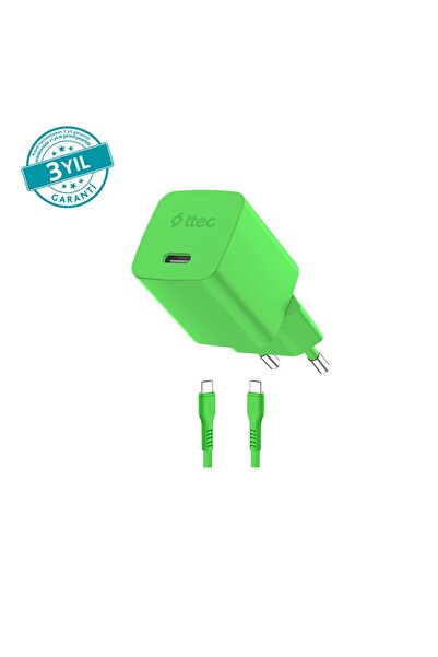 Ttec SmartCharger GAN 45W PD Seyahat Hızlı Şarj Aleti + USB-C - USB-C 3A Kabl...