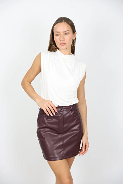 ZT MED Short Faux Leather Skirt