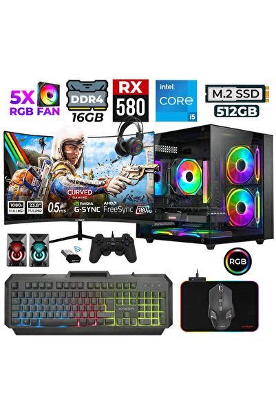 XASER River X70 i5 10400F 16GB Ram 512GB M.2 NVMe SSD 8GB RX580 23.8" 180Hz O...