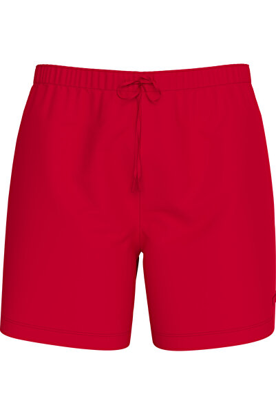 Calvin Klein Men's Mid Waist Belt I Drawstring Adjustable Red Swim Shorts
