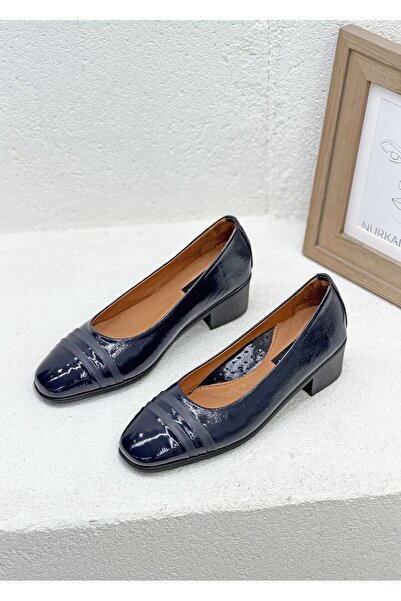 NUR KARACA 26143248Y Genuine De Leather Rtopedi̇k 4cm Thick Heel Shoes for Women