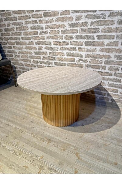 aydoks Traverten Desen Orta Sehpa Ayak Ağaç