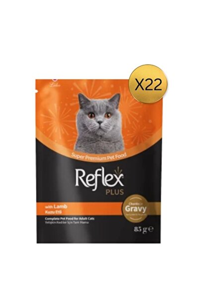Reflex Plus Wet Food for Cats, Adult, Lamb in Sauce, set of 22 pcs x 85g