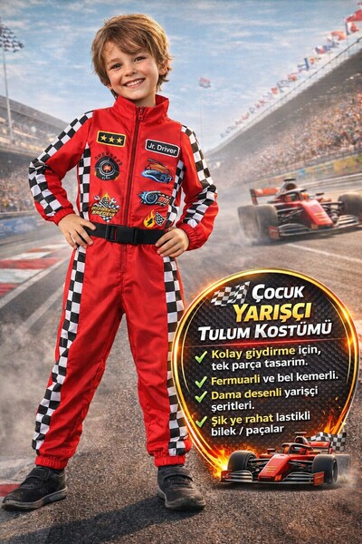 TOYFEST Червоний костюм для дня народження з принтом в клітинку, з блискавкою...