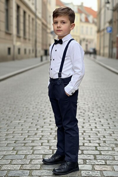 Pina Kids Set dublu pentru băieți cu papion și bretele