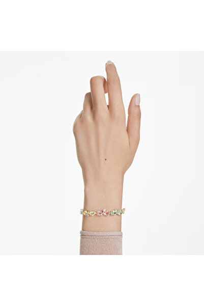 Swaroski Gema bracelet Mixed cuts, Multicolored, Gold-tone plated