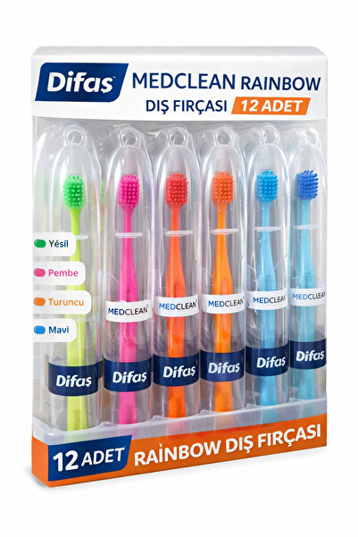 CT STONES فرشاة أسنان ديفاش ميدكلين رينبو 12 قطعة مع حامل، مجموعة فرشاة أسنان...