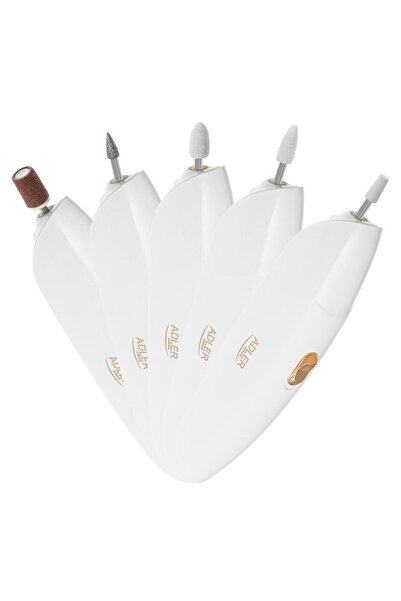 adler 5-in-1 Nail Drill AD 2179, 5 Interchangeable Bits, LED Light, Travel Ca...