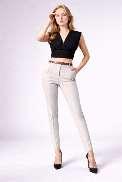 ANATOLIATEKSTILE Elegant Women's Pants, Office Business Casual Without Belt –...