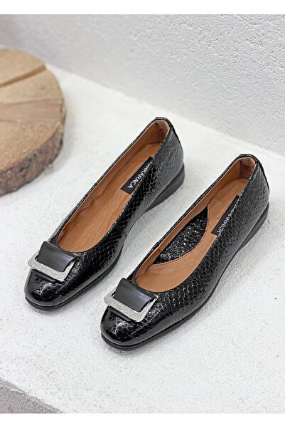 NUR KARACA 25142222Y Оригинални кожени ортопедични обувки с предна катарама з...