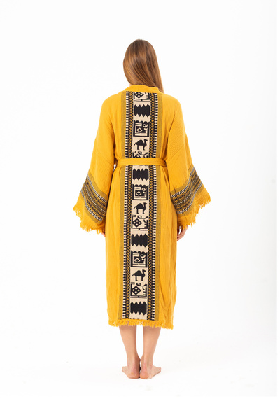 Befera Design Sahra Muslin Kimono, pachet de bumbac 100% halate de baie, caft...