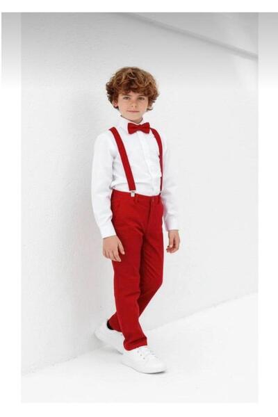 NACAR STORE Boys' April 23 October 29 White Long Sleeve Shirt Red Pantsred Su...