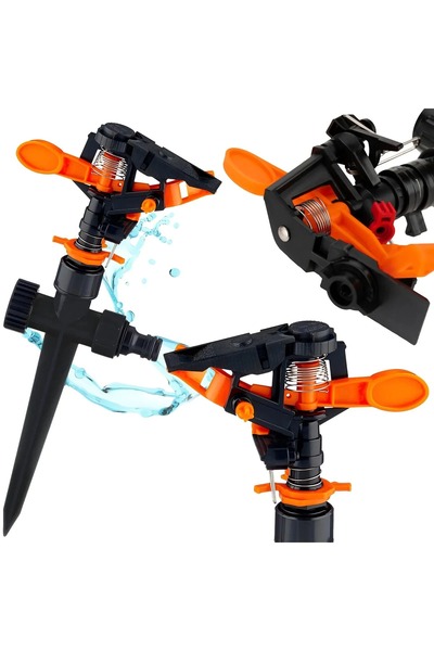 Hurt Aspersor gradina, pulverizare 30° + 360°, plastic, negru. 29.5 cm