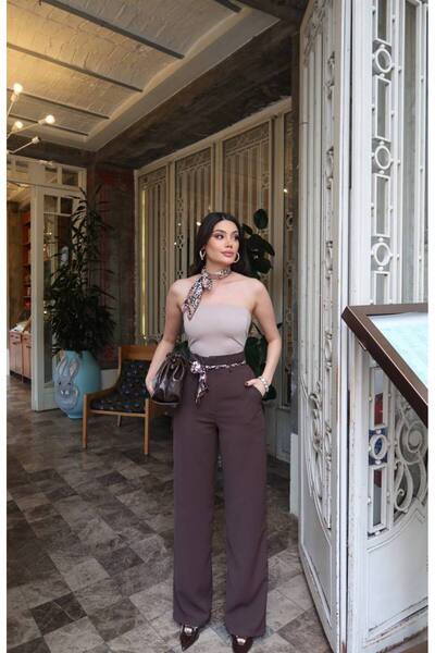 KECHİ WOMAN Tensel Fabric Belt Piece Trousers