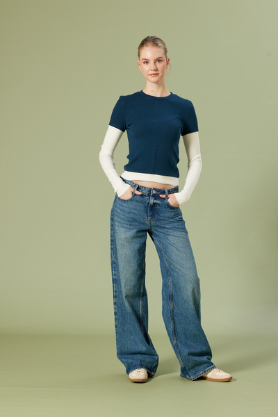 Nisan TRICOU CU GULER ROTUND ȘI DETALII ÎN CONTRAST