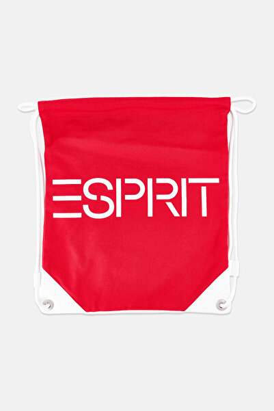 Esprit حقيبة ظهر ظهر برباط للرجال تحمل شعار ماركة، لون أحمر