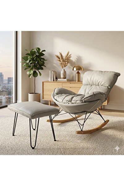 co arma كرسي استرخاء هزاز رمادي