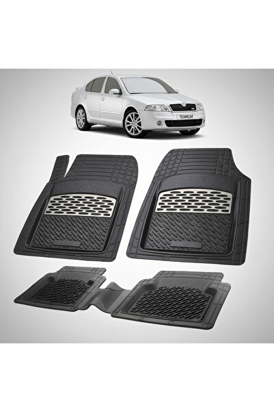 TEAMCAR Πατάκια δαπέδου Skoda Octavia II Συμβατά Sedan 2004-2013 | Ασημί
