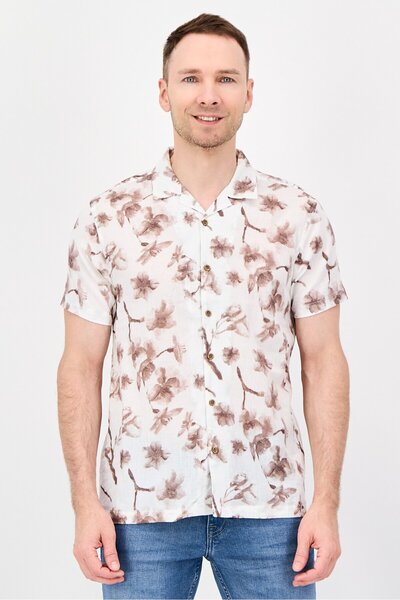 Threadbare Men Regular Fit Floral Print Short Sleeve Casual Shirt, Multicolor