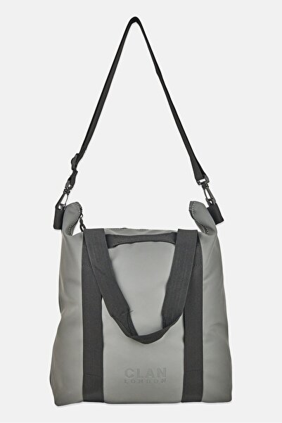 CLAN LONDON Women Brand Logo Tote Bag, Slate Grey
