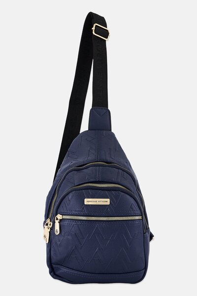 Adrienne Vittadini Women Brand Logo Cross Body Bag, Navy