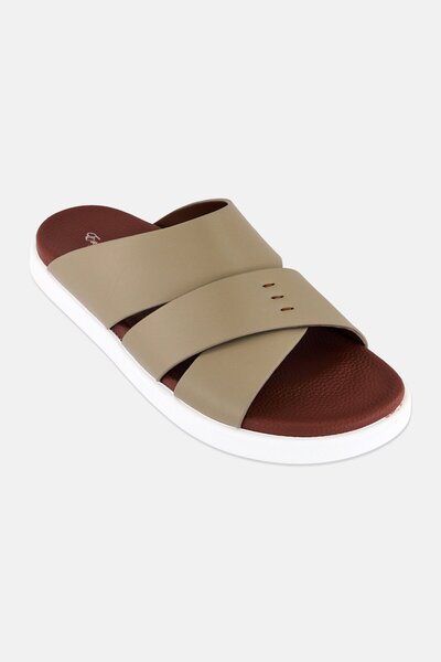 English Laundry Men Slip On Arabic Sandals, Khaki