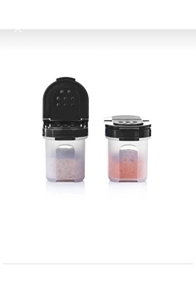 Tupperware Spice Container Small Set of 2 100ml Black Lid
