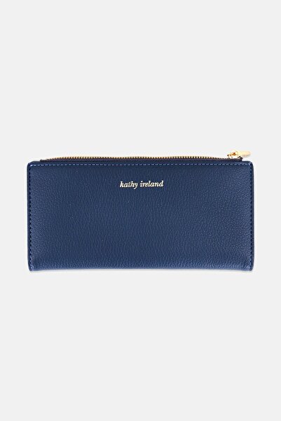 Kathy Ireland Women Brand Logo Wallet, Dark Dusty Blue