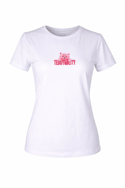 trender 26Yl71595004 Women's T-Shirt Teddy Bear Print