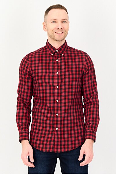 Chaps Men Regular Fit Checkered Long Sleeve Casual Shirt, Multicolor