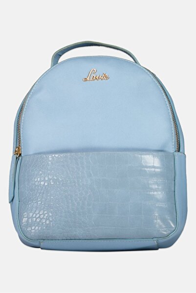 Lavie Women Croco Skin Backpack, Pale Blue