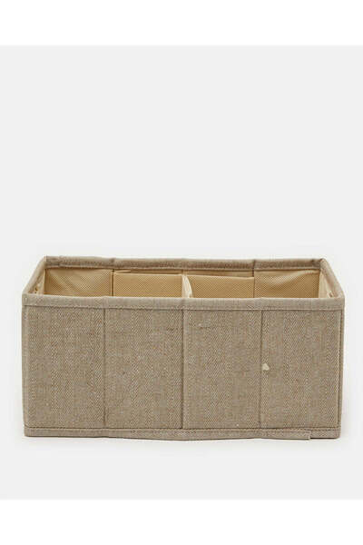 REDTAG صندوق تنظيم جوارب بيج اللون قابل للتعديل بثمانية أقسام