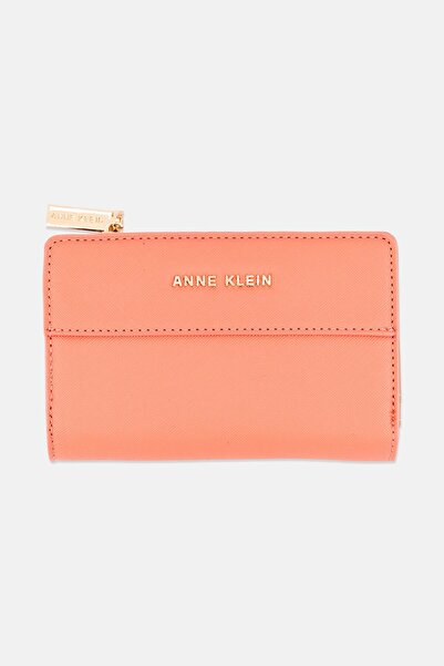 Anne Klein Women Brand Logo Slim Bifold Wallet, Coral
