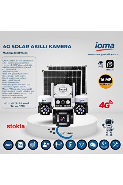 ioma 4 kameralı 4g solar kamera