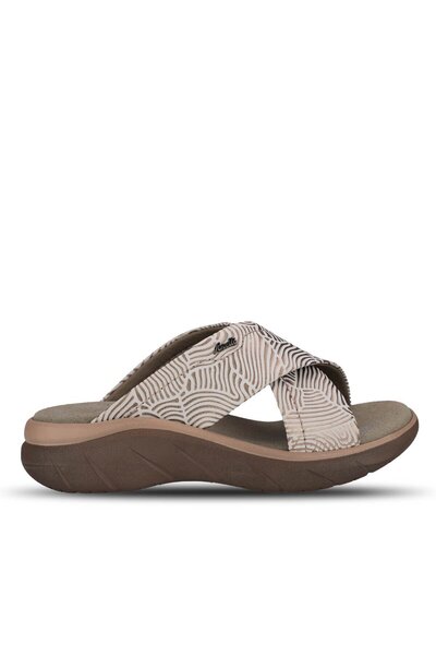 Forelli TOKYO-G Kadın Deri Terlik Bej Baskılı