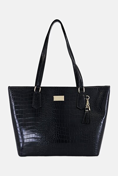 DeeZee Women Brand Logo Tote Bag, Black