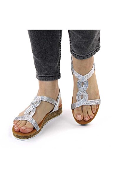 mm Sandale de dama,cu talpa joasa BJ510-SILVER