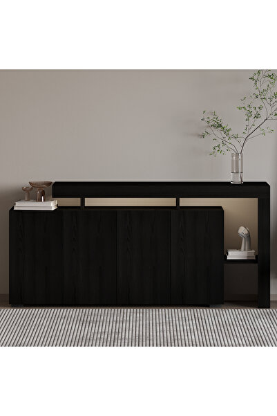 İNARCH DİZAYN Beliz LED Işıklı Modern Konsol – 170 cm, 4 Kapaklı ve İç Raflı ...